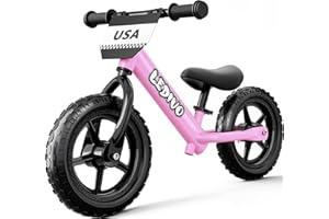 LEDIVO Toddler Balance Bike 2 Year Old, No Pedal 12 Inch Bike for Kids 24 Months to 5 Years Old, Customize Plate (3 Stickers Included), Gift Bikes for Boys Girls 2-5