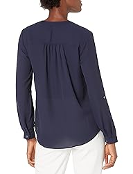 Zac & Rachel womens Solid Crepe Button Front, Roll