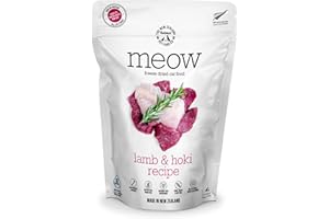 The New Zealand Natural Pet Food Co. Meow Freeze Dried Cat Food - Lamb & Hoki Recipe, High Protein Cat Treats, Meals & Toppers, Dry Cat Food, 9.9 oz