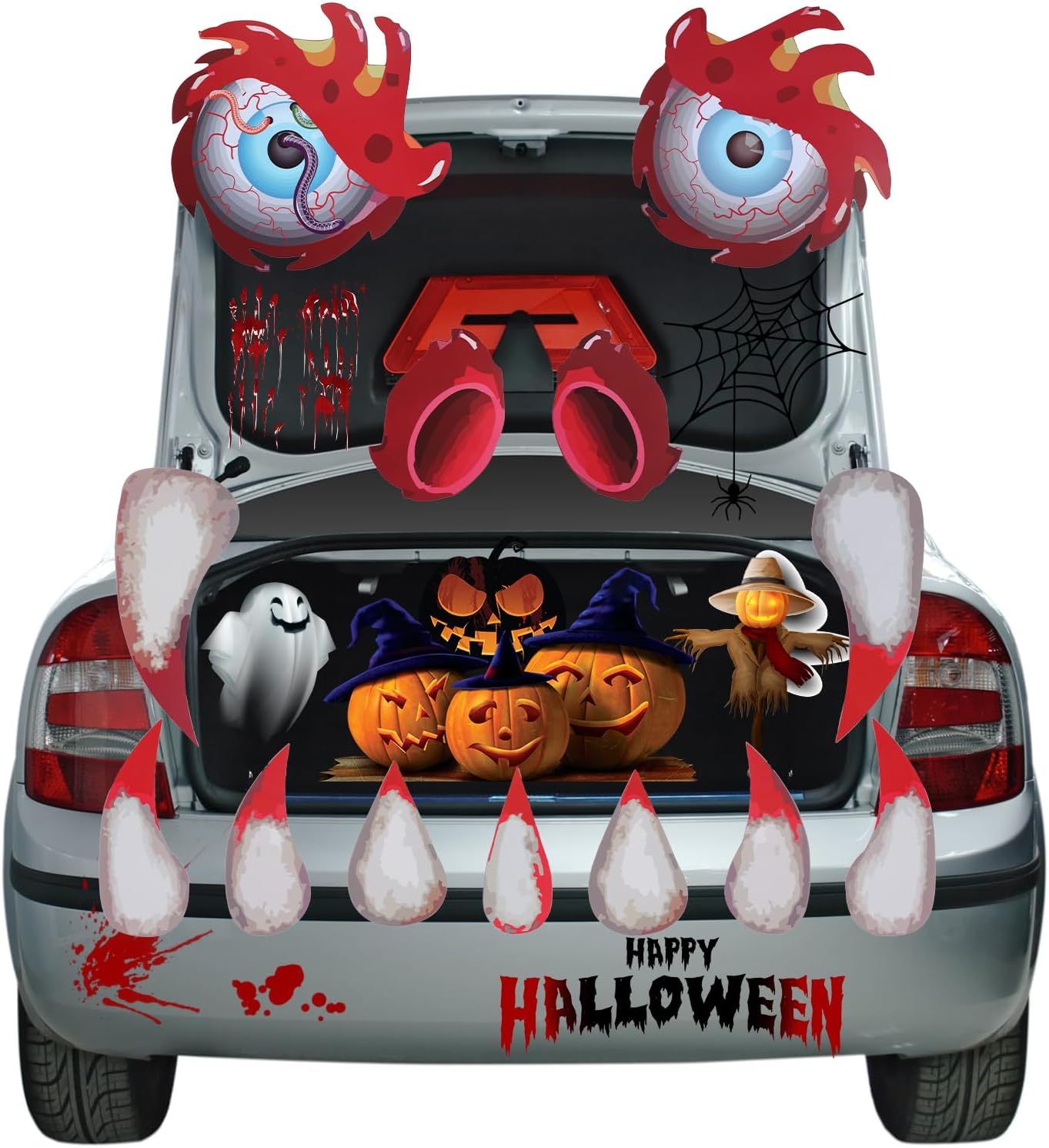 Garage Door Decorations - Halloween Trunk or Treat Car Decorations Kit, Car Archway Garage Decoration, Trick or Trunk Decorations for SUV, Trunk or Treat kit.