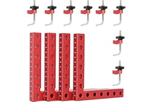 ybaymy 90 Degree Corner Clamp Set (4-Pack) 5.5" x 5.5"(14 x 14cm) Aluminum Alloy Woodworking Tools 90 Degree Clamp with Box R