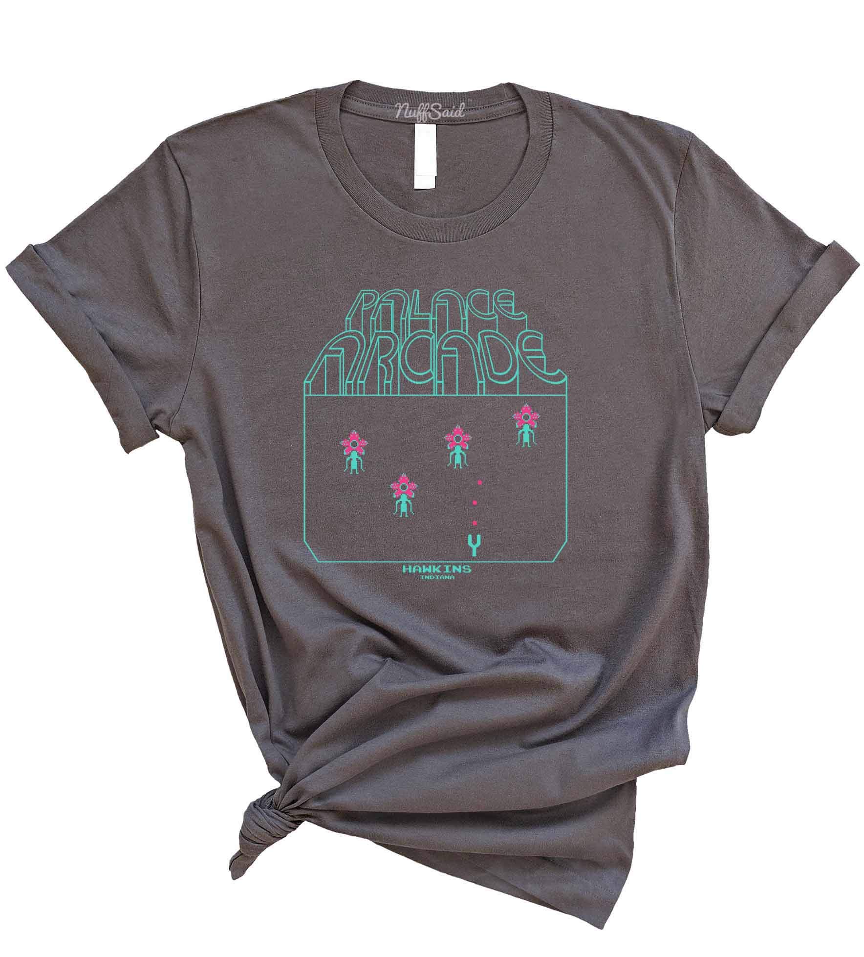  Hawkins Palace Arcade Vintage 80s Gamer T-shirt - Stranger Av Club T - Unisex 