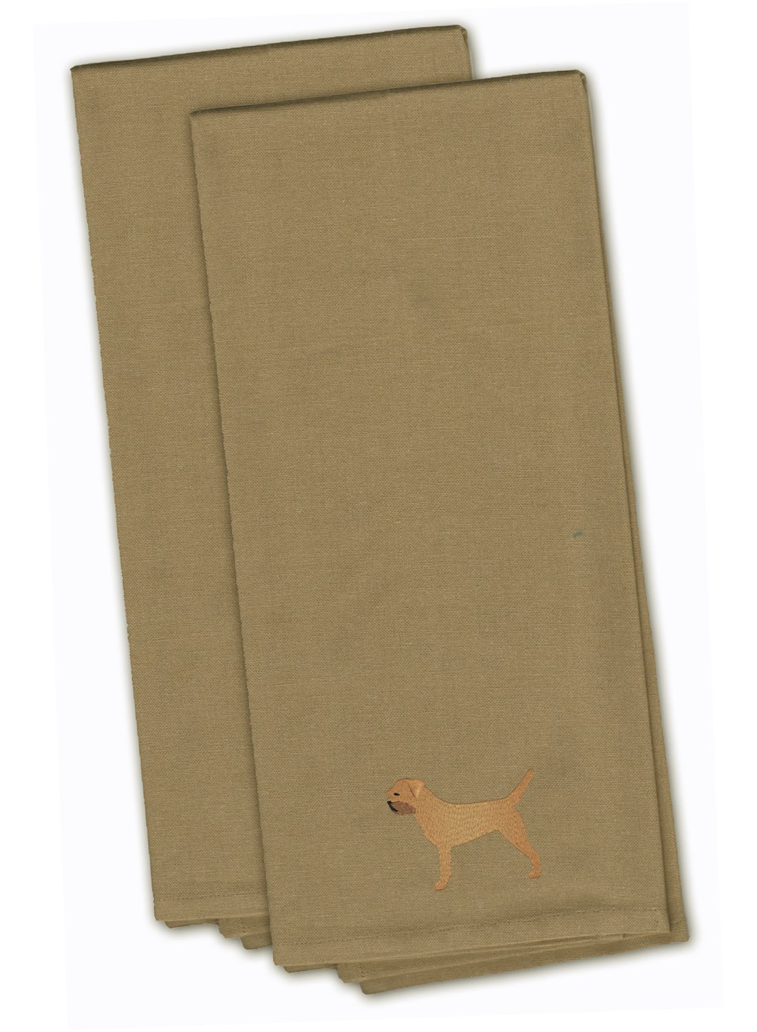 Caroline's Treasures BB3389TNTWE Border Terrier Tan Embroidered Towel Set of 2, 19 X 25, Multicolor