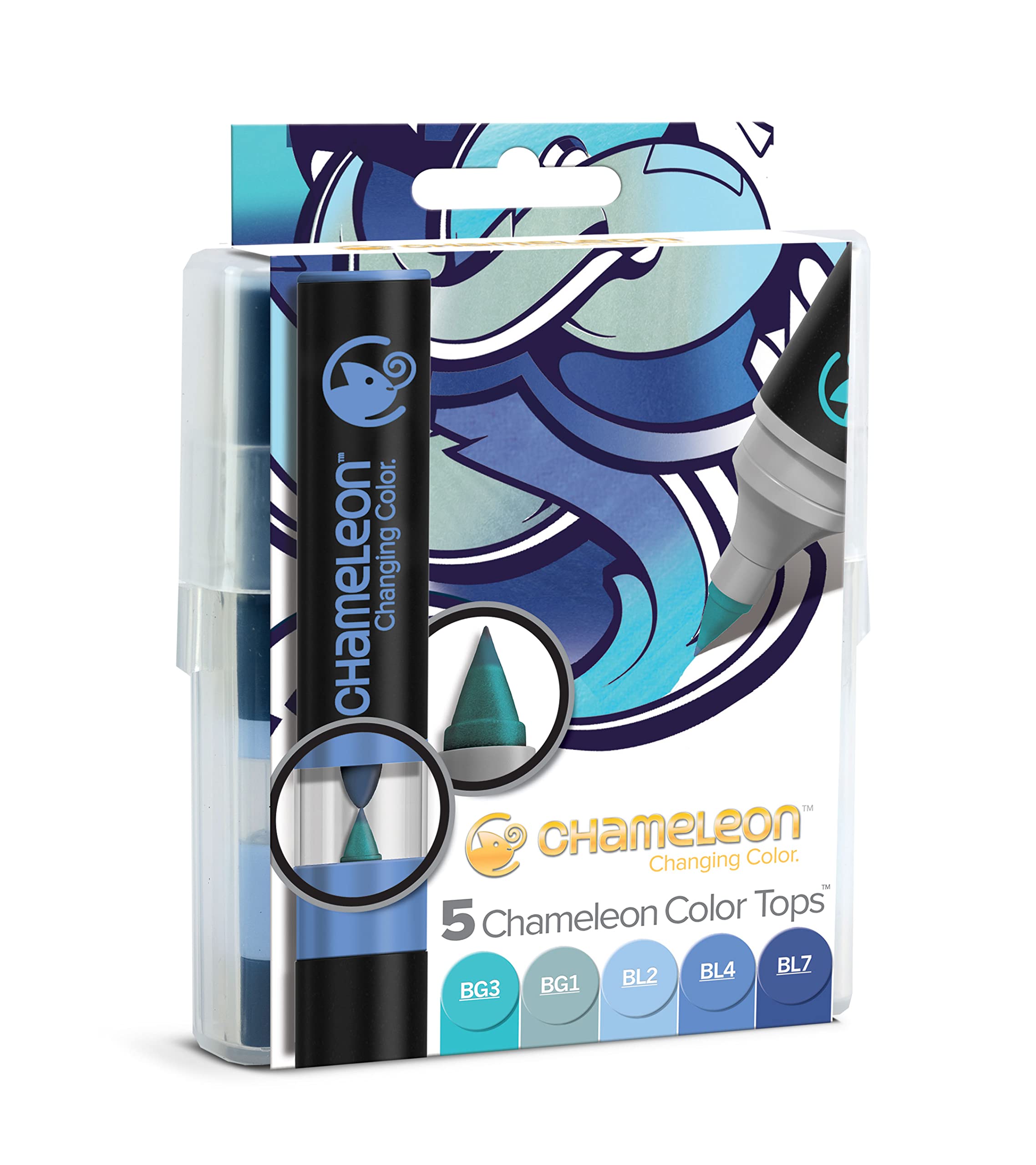 Chameleon Blue Tones Color Tops - Pack of 5