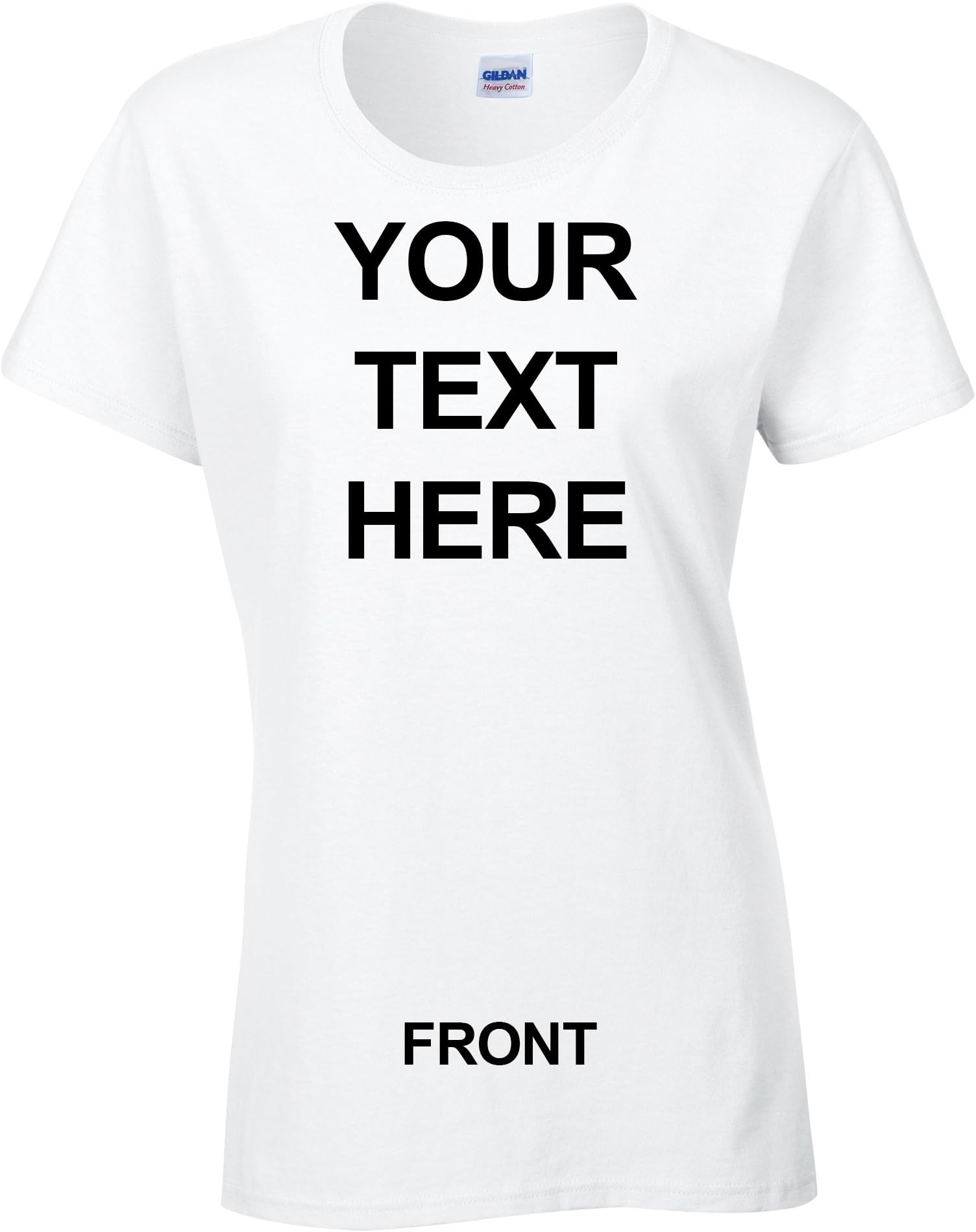 Personalised T-Shirt Tees Front Back Left Chest Workwear Uniforms Hen Do Small Medium Large XL Woman’s - Text Only