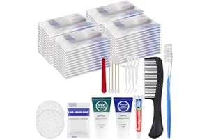 ZHJIANUP Toiletry Kits Travel Essentials Disposable Hygiene in Bulk, Trial Size Toiletries Supplies Individually Wrapped Traveling Personal Care Items, for Camping, Hotel, Homeless, Charity, 8-in-1 (100-Pack)