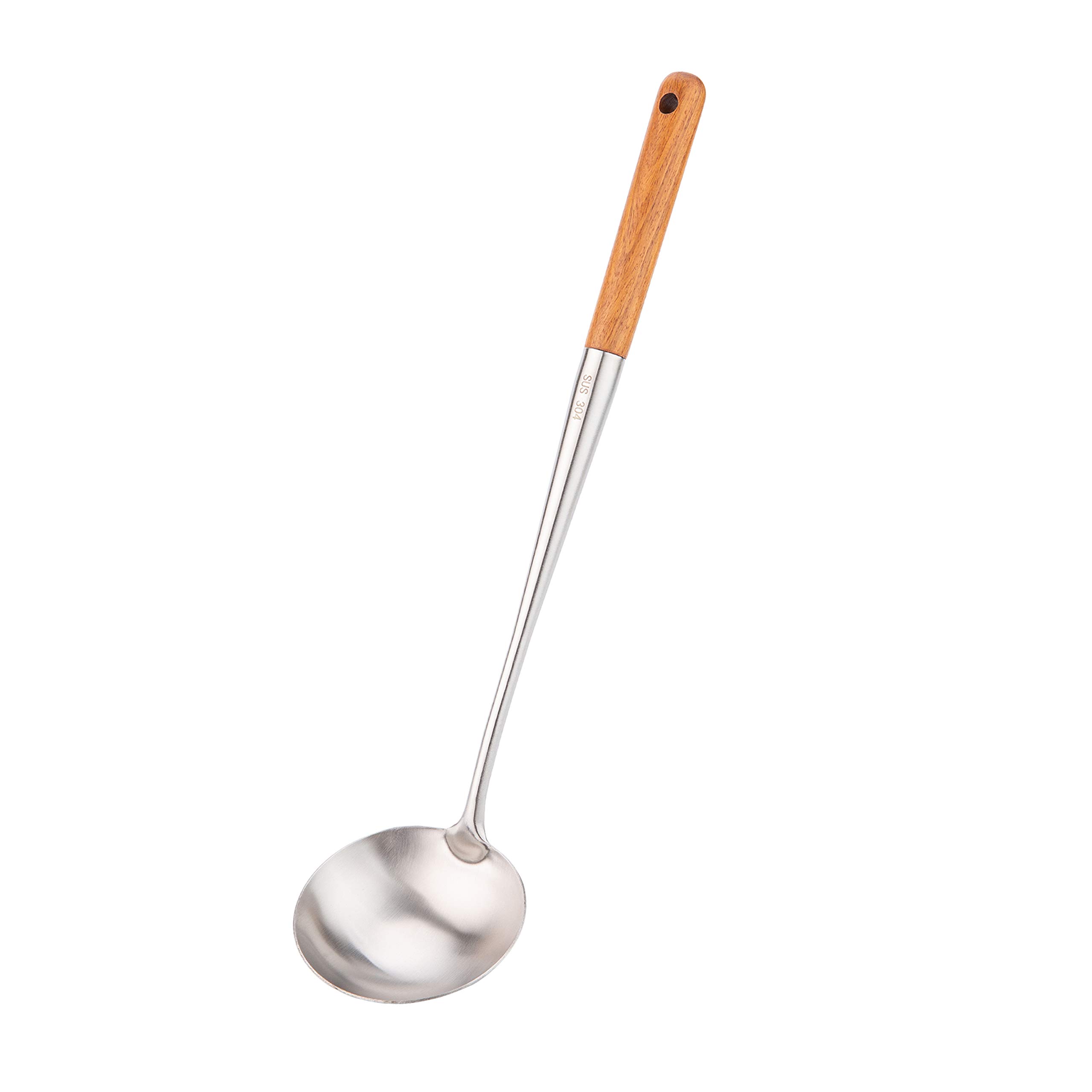 Soup Ladle, 17inches Ladle for Wok, 304 Stainless Steel Wok Spatula.
