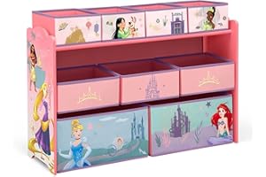 Delta Children Disney Princess Deluxe 9 Bin Design and Store Toy Organizer, Greenguard Gold Certified