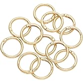 12Pcs Metal Spring O Rings Clip Keychain, Round Carabiner Clips Keyrings Snap Hook Buckle for Bags,Purses