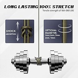 DASKIGO Elastic Bungee Shock Cord 3-8mm