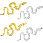 Honbay 6PCS Snake Brooch Pins Fashion Alloy Cute Animal Snake Brooches Snake Breastpin Lapel Pins Hat Scarf Shawl Sweater Cardigan Clips