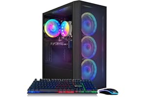 STGAubron Gaming PC Computer Desktop, Radeon RX 580 8G, Intel Core I7 8th up to 4.1GHz, 16G DDR4, 1T SSD, WiFi 6 & BT 5.2, RGB Fan x4, Windows 11 Home