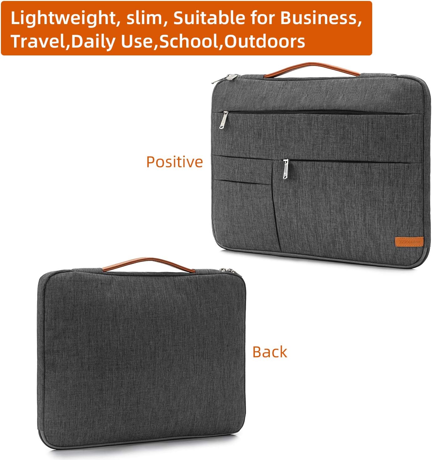 KINGSLONG 17 17.3 Inch Laptop Sleeve Case Bag, Slim Lightweight Laptop Computer Notebook Ultrabooks Carrying Case Handbag Cover for Men Women Fit for Acer Asus Dell Lenovo HP Toshiba ect, Gray: Office Products