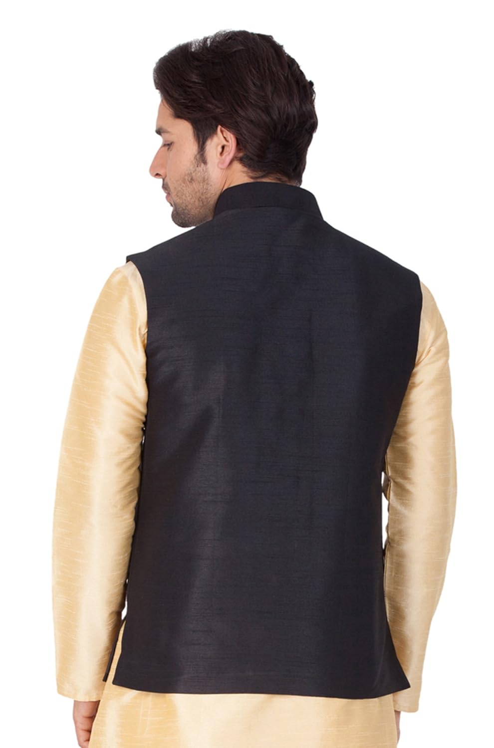 vastramay mens cotton blend nehru jackets (black_vasmjbl001)