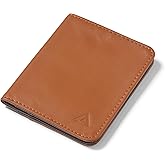 Allett Hybrid Card Wallet, Hazel Brown | Leather, RFID Blocking, Vertical Layout | Minimalist, Bifold, Card Holder, Water Resistant, Thin, Front Pocket | Holds 3-10+ Cards, Cash