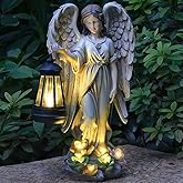 ZYLiWoo Solar Angel Outdoor Garden Decor Statues – 11.6 inches Outdoor Sculptures with Solar Light,for Outside Yard Art Patio Balcony Front Lawn Ornaments Gifts for Mom Grandma Women