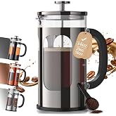 Veken 34oz French Press Coffee Maker, No Plastic Touching Cafe,1 L Cafetera | Thickened Glass Stainless Steel Brewer, Cold Brew Pot for Kitchen,Travel,Camping,Tea,Gifts,Bar Accessories, Decor,Dark Pewter