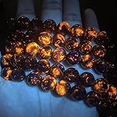 8MM 90pcs Natural Flame Yooperlite Stone Energy Beads Round Loose Beads for Jewelry Making DIY Bracelet Necklace 2 Strands 32"