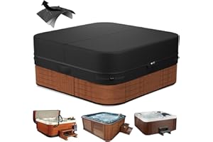 Birodeko Outdoor Hot Tub Cover, 85×85 Inch Heavy Duty SPA Cover Waterproof, Hot Tub Protector Cover Replacement Weatherproof Protection Cap