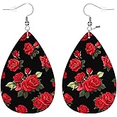 Zokola Rose Leather Drop Earrings