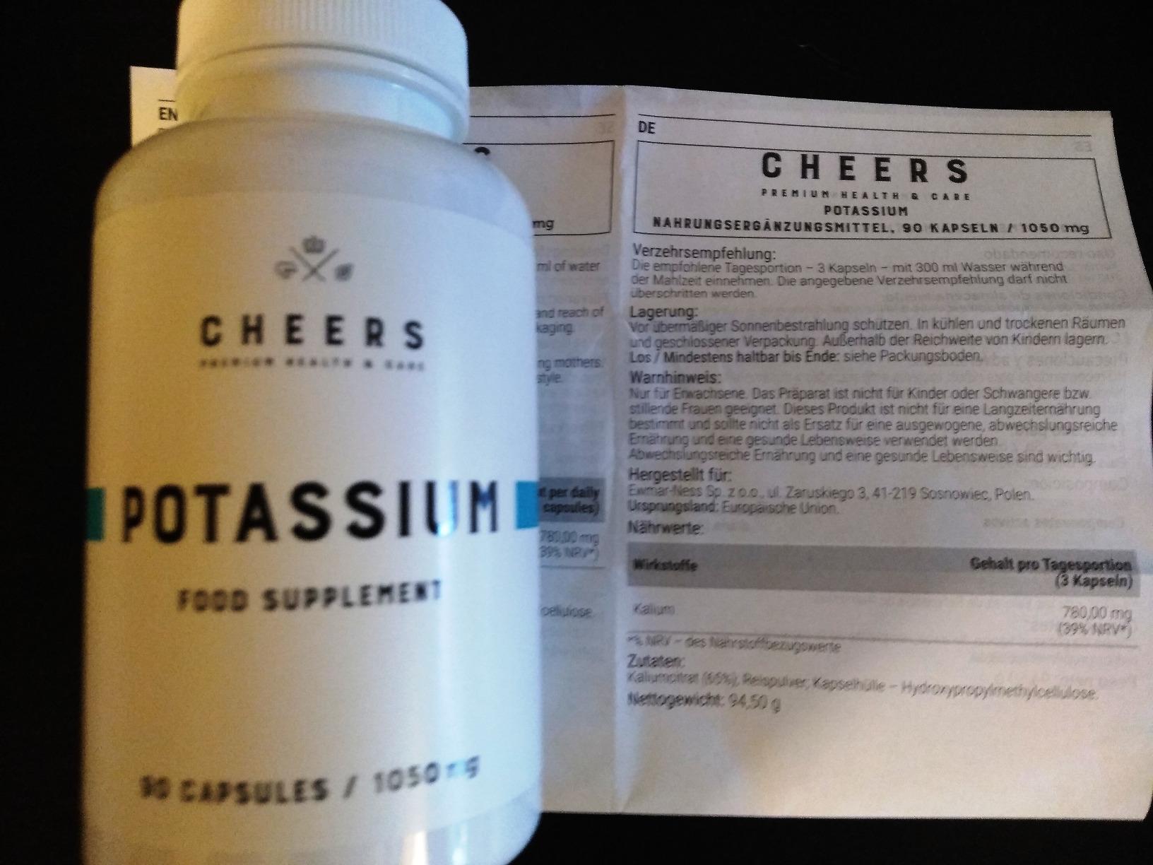 Kalium Ergänzungsmittel Von Cheers Potassium Citrate Hoch