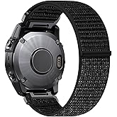 WolliLe Nylon Sport Watch Band Compatible with Garmin Fenix 5/Fenix 6/Fenix 7/Fenix 8/Fenix E 47mm, 22mm Quickfit Woven Wristband Strap for Fenix 7 Pro/6 Pro/5 Plus/Approach S60/S62