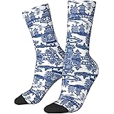 BIOOSTUB Ancient Ming China Chinoiserie Socks For Women Men Soft Novelty Crew Socks Athletic Socks Funny Crazy Dress Socks