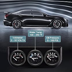 BREADEEP 52mm 3 in 1 Car Auto Gauge Kit