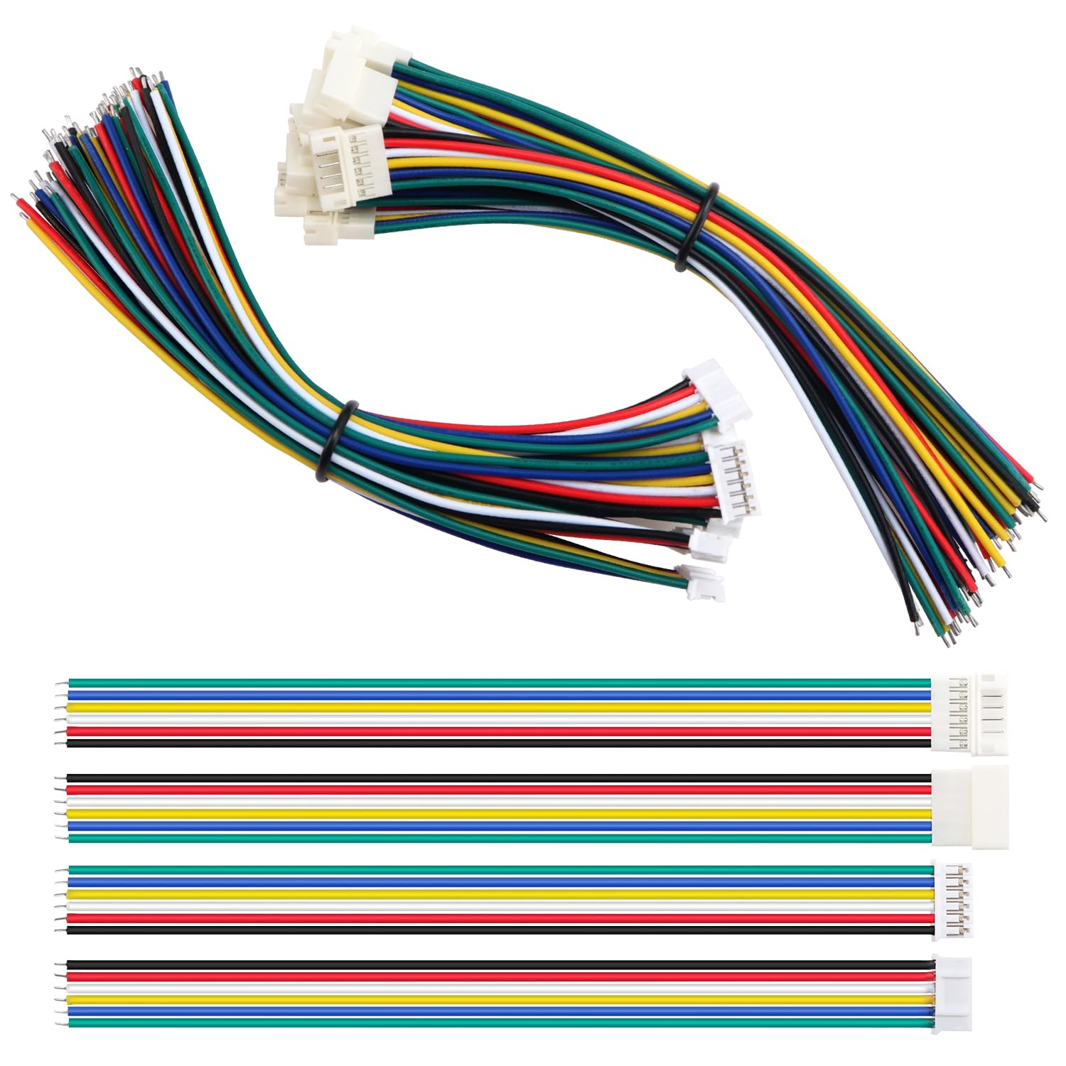 Lyeteung 10 Pairs Mini Micro JST-PH 2.0 Plug Connector, JST 6 Pin Micro Electrical Male and Female Connector Plug Wire Cable, with 150mm 22AWG Wire