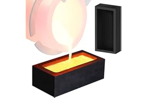 1KG CANALHOUT Graphite Ingot Mold Casting Tool, Casting Melting Tool, Used for Refining Gold, Silver, Copper, Aluminum, Brass (4 x 2 x 1 Inch)