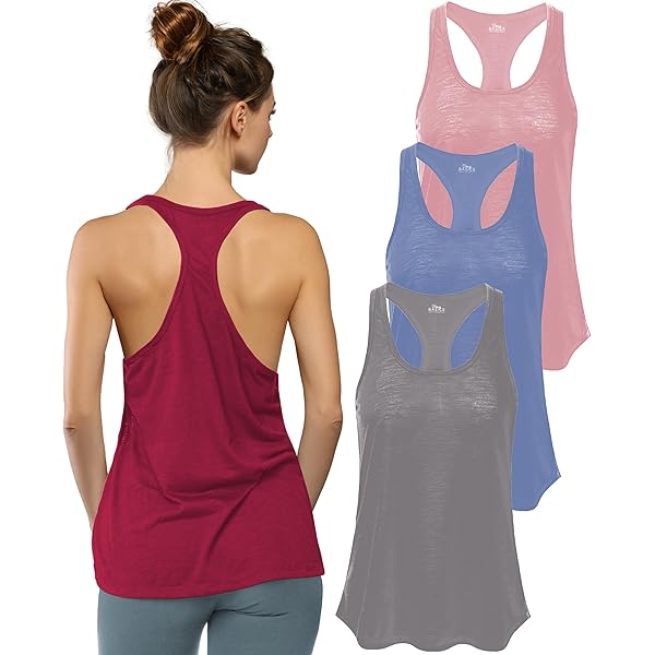 Sexy Basics Women's Racerback PowerFlex Tank Tops/Cotton -Spandex