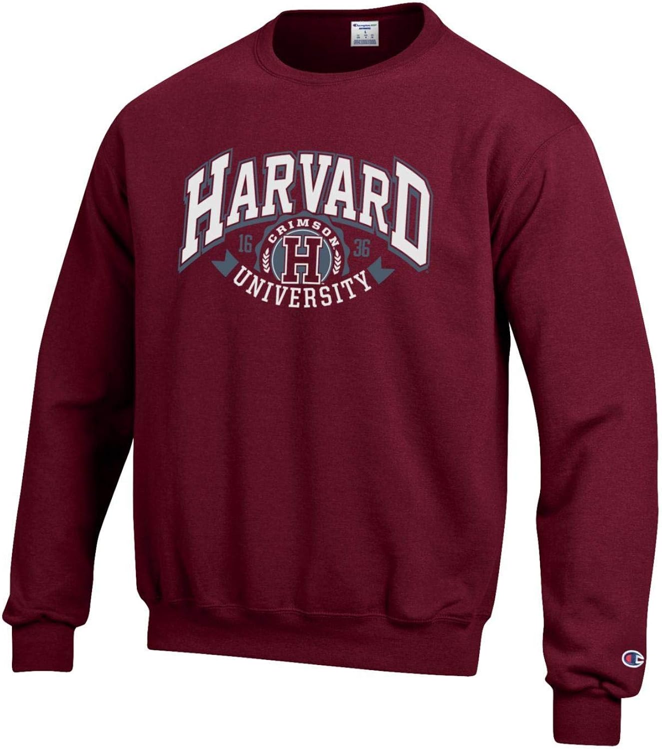 Champion Harvard University, Crimson Crewneck Sweatshirt, Maroon XL