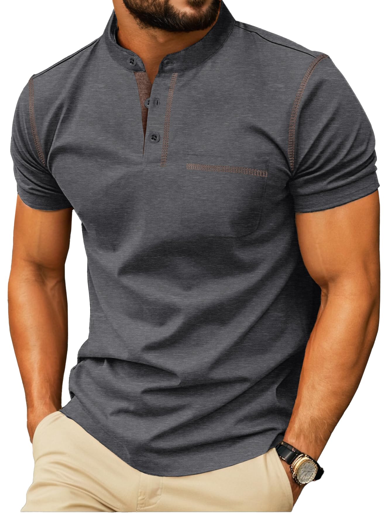 Camiseta Henley Sailwind Para Hombre De Manga Y Botones