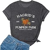Ykomow Halloween Shirts for Women Thanksgiving Pumpkin Patch Shirts Cute Fall Graphic Tees