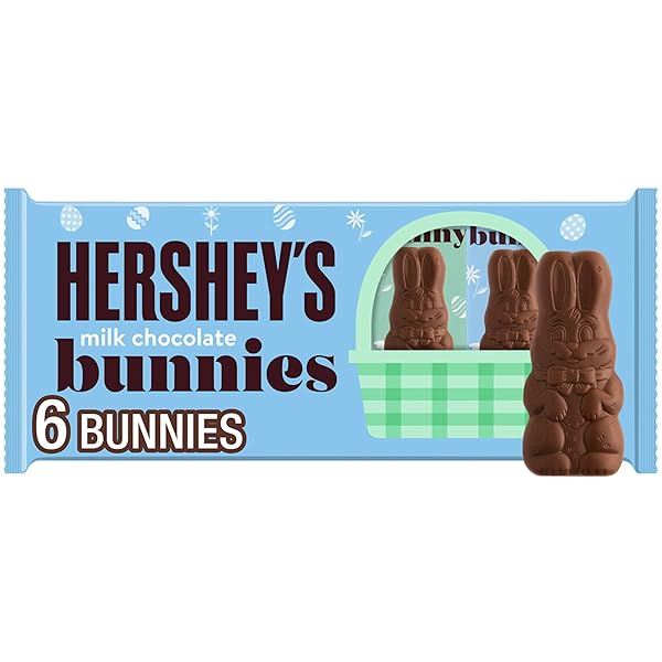 HERSHEY’S MILK CHOCOLATE BUNNIES, EASTER CANDY PACKS, 1.2 OZ (6 COUNT)