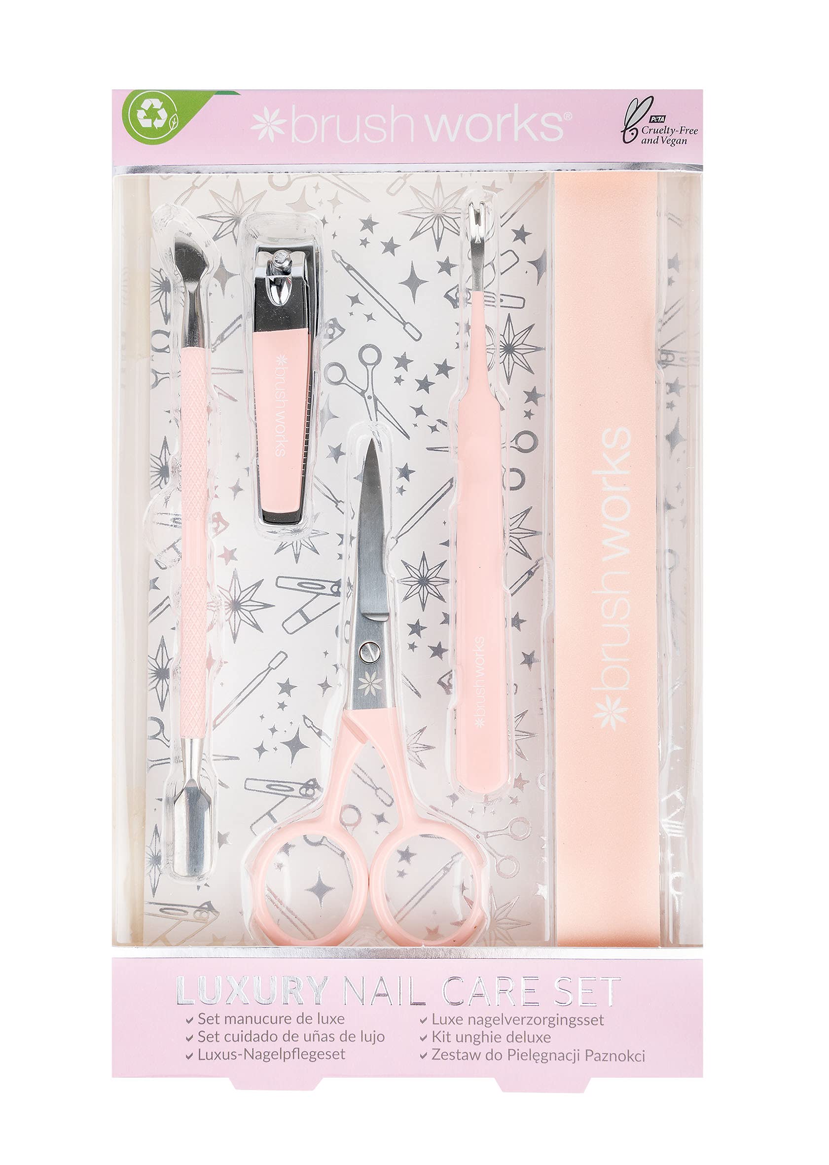 Brushworks Luxury Nail Care Set, Pink, One Size