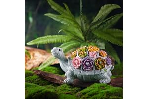 CLYB Solar Turtle for Outdoors,Garden Statues Turtle Lights with 8 LED for Outside,10 inch Resin Turtle Solar Light Garden Decor Clearance for Yard Art Lawn Porch Patio Balcony,Gifts for Grandma Mom Women