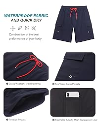 SILKWORLD Mens Swimming Trunks with Compression