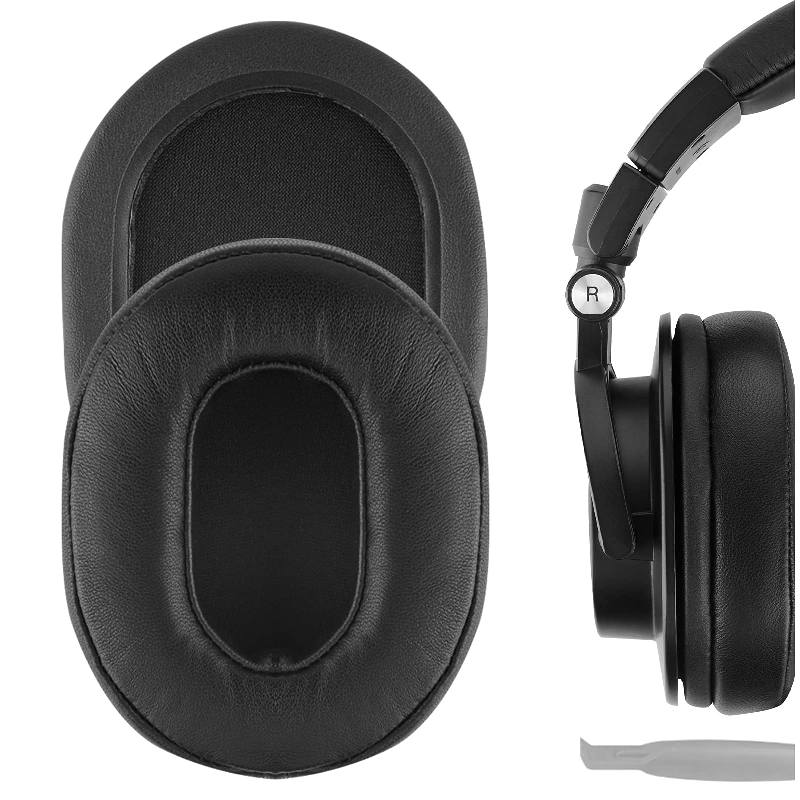 Geekria Elite Sheepskin Replacement Ear Pads Compatible with Audio-Technica ATH-M50X, ATH-M50xBT2, ATH-M60X, ATH-M40X, ATH-M30X, ATH-M20X, ATH-M10X Headphones, Ear Cushions (Black)