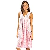 Casual Nights Women's Flower Tricot Sleeveless Nightgown