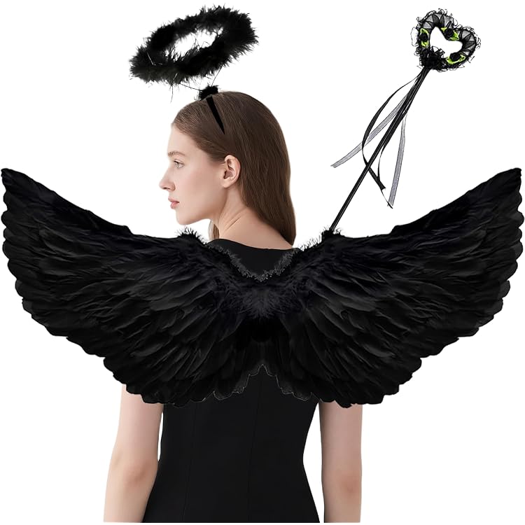 Ailes D'Ange En Plumes Roses - Déguisement, Costume Fête, Cosplay, Décoration Noël - Taille 45x45 Cm - 5