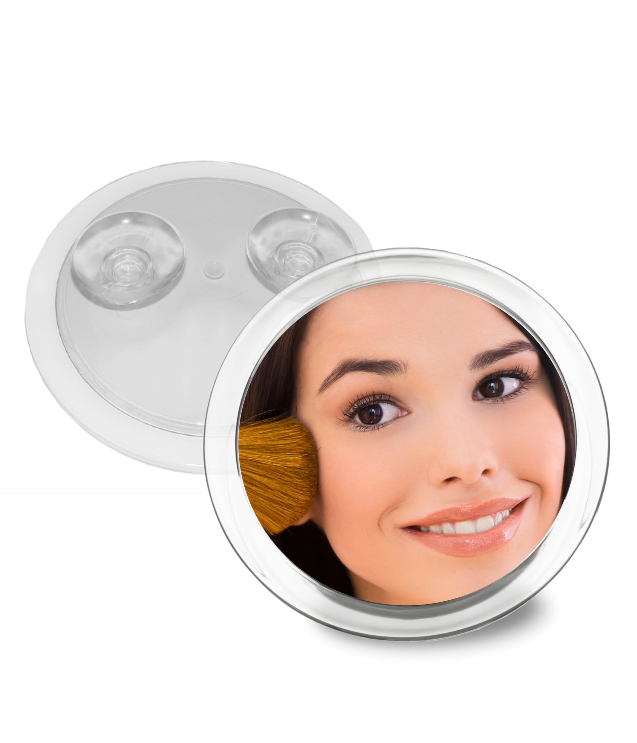 Fantasia Premium 15cm Round Acrylic Makeup Mirror - 5x Magnification, Suction Cup Mount for Bathroom & On-the-Go