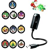 Plug and Play HD Halloween/Christmas Projector, 20 Festive Scenes | Plug Play USB Christmas Projector Lamp, Holographic Nightlight Projector Indoor for Bedroom, Gaming Room, Car Interior Roof