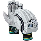Gunn &amp; Moore GM Aion Cricket Premium Batting Gloves - White Blue Color, Available for Right &amp; Left Hand batters in Adult, Youth, Junior Size