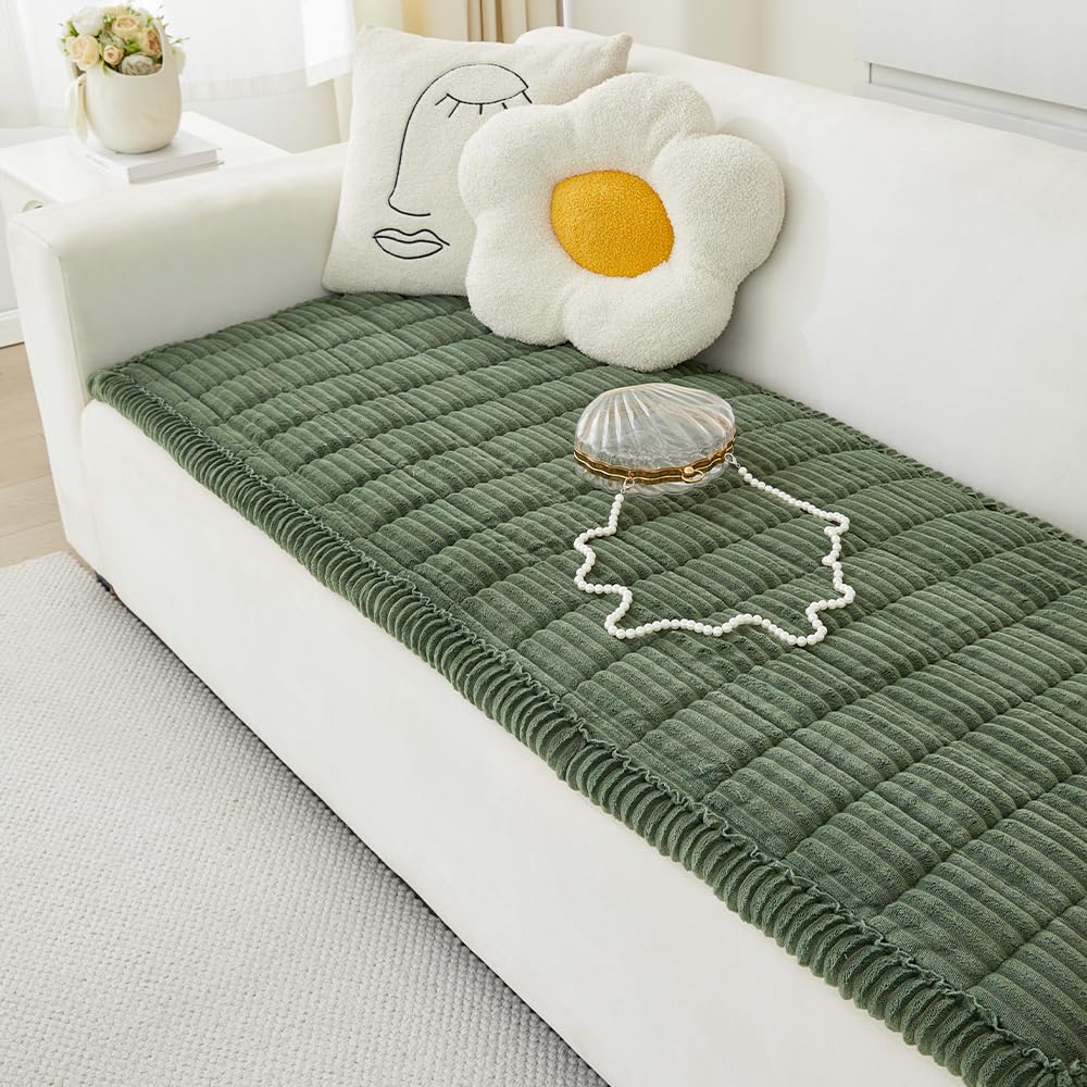 Photo 1 of Awjcsv Couch Cover for Dogs Washable, Fuzzy Pet Couch Covers for 3 Cushion Sofa Pet Friendly, Non Slip Sofa Cover (Green, 27.6" x 70.9"/70 x 180cm)