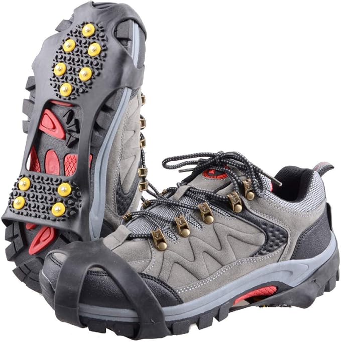 Hiking on Snow Ice for Men Women Boots Shoes Spikes GEZICHTA Ice Grips