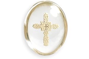 Angelstar 8745 Cross Worry Stone, 1-1/2-Inch, beige, clear