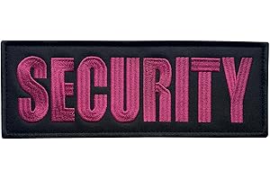 uuKen Large Embroidery Fabric Pink Private Security Forces Woman Officer Guard Patch 8.5x3 inch Back with Hook Fastener for Tactical Vest Uniform Jackets(Pink, Large 8.5"x3")