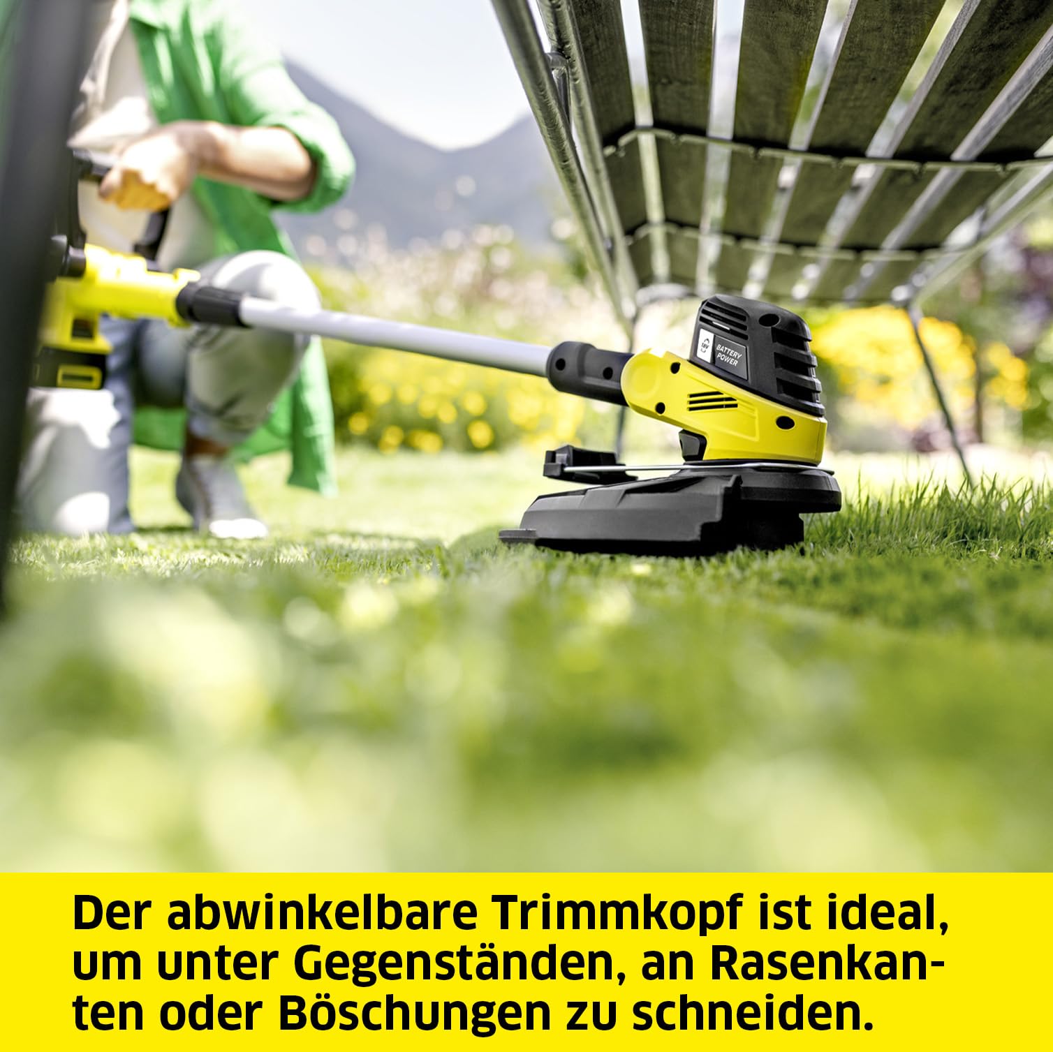 Kärcher Akku-Rasentrimmer LTR 3-18 Dual, Fadenkopf mit automatischem Fadennachschub, 8.000 U/min, Schnittkreis: 30 cm, ca. 35-70 min pro Akkuladung, 36 V Leistung (2x18 V Akkus), ohne Akkus 4