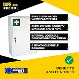 Safe Industrial Medical Cabinet Wall Mounted 20.5x38x55 cm Key Lock Shelves view 4